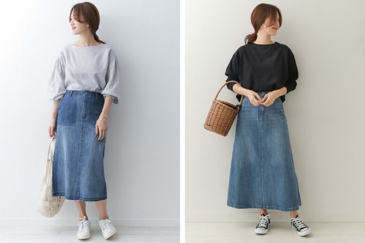 áo tay bồng mix chân váy